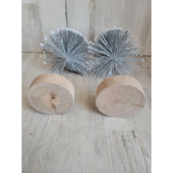 Silver glitter bristle snow tree set home decor shiny - Picture 9 of 9